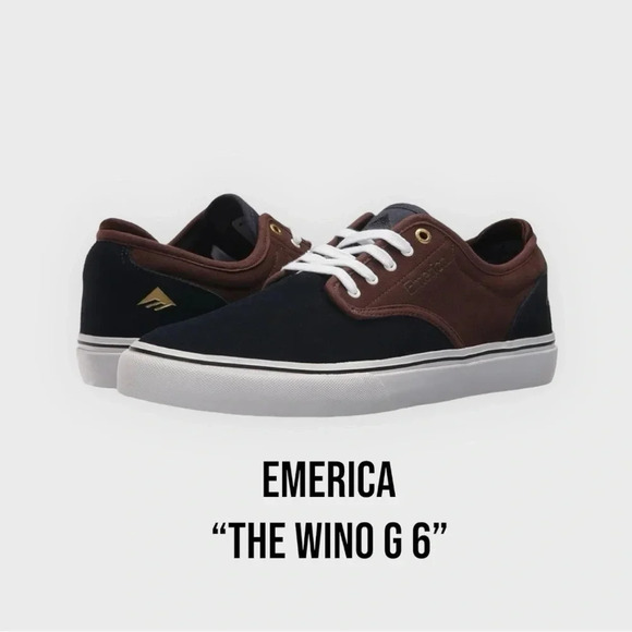 NWOT Emerica Men’s Skater Sneakers “Wino G6” Leather Upper Never Worn. - Picture 1 of 8
